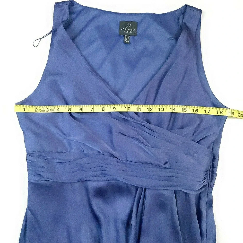 Adrianna Papell Dress 4 Periwinkle Sleeveless Wrap
